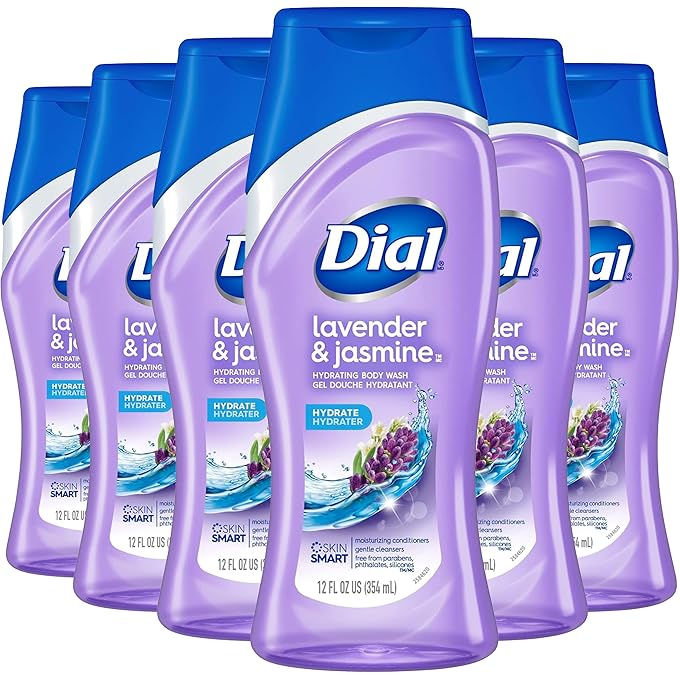 غسول الجسم من Dial Body، اللافندر والياسمين، 12 أونصة (عبوة من 6 قطع)